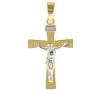 trendor Schmuck 78803 Kruzifix-Anhänger für Herren 585 Gold Bicolor 29 mm