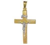 trendor Schmuck 75118 Kruzifix-Anhänger Gold 750 (18 Karat) 35 x 19 mm