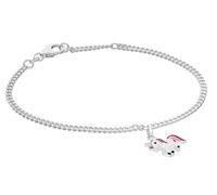 trendor Mädchen-Armband mit Einhorn-Anhänger 925 Silber Rhodiniert anschmiegsames Flachpanzerarmband, eleganter Schmuck für Kinder, 21623