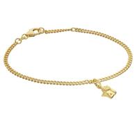 trendor Mädchen-Armband mit Engel 925 Silber Vergoldet Panzerband 21589 | edler Kinderschmuck aus Sterlingsilber, Flachpanzerarmband mit Amor-Engel mit Zirkonia,