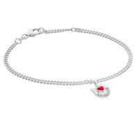 trendor Schmuck Mädchen-Armband mit Hufeisen/Herz 925 Silber Rhodiniert 21626