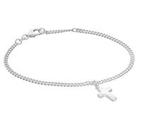 trendor Schmuck Mädchen-Armband mit Kreuz 925 Silber Rhodiniert Panzerband 21580