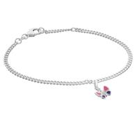 trendor Mädchen-Armband mit Schmetterling 925 Silber Rhodiniert anschmiegsames Flachpanzerarmband, eleganter Schmuck für Kinder, 21585