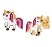 trendor Mädchen-Ohrringe Gold 333/8K Kinder-Ohrstecker mit Einhorn 68435