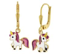 trendor 68484 Mädchen-Ohrringe Gold 333/8K Ohrhänger mit Einhorn