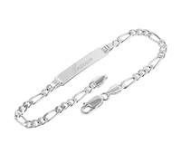 trendor Männer Gravur-Armband 925 Silber Figarokette mit Namen inklusive Wunsch-Gravur Gravurschmuck aus Sterlingsilber für Männer, zeitlose Geschenkidee, 41389