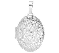 trendor Medaillon Anhänger 925 Sterlingsilber Oval 31x23 mm zeitloses Silberschmuck für Damen, elegantes Accessoire, 21571