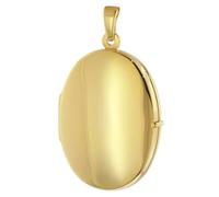 trendor Medaillon Anhänger Oval 925 Silber Vergoldet 26 x 19 mm zeitloses Schmuckstück für Damen, elegantes Accessoire, 21555