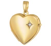 trendor Medaillon Herz Anhänger 925 Silber Vergoldet wunderschönes Schmuckstück für Damen, elegante Geschenkidee 21214