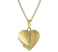 trendor 75738 Medaillon Herz mit Damen-Halskette Gold auf Silber 925 60 cm