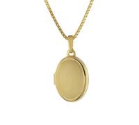 trendor Medaillon mit Damen-Kette Gold auf Silber 925 zauberhaftes Silber-Medaillon für Damen, zeitloser Silberschmuck für Frauen, tolle Geschenkidee 75727