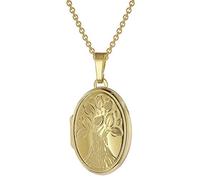 trendor Schmuck 39544 Medaillon mit Kette Gold plattiertes 925 Silber, 60 cm