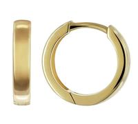 trendor Ohrringe Creolen 925 Silber Vergoldet Poliert ⌀ 14 mm Ohrschmuck für Frauen, Männer und Kinder, edle Mini-Ohrringe aus Sterlingsilber, 21739