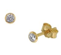 trendor Ohrstecker für Damen und Herren 333 Gold Zirkonia 3,5 mm 86304 | zeitloser Ohrschmuck, Made in Germany
