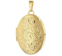 trendor Ovaler Medaillon-Anhänger Paisley Gold auf 925 Silber 31x23 mm zeitlosesr Schmuck für Damen, elegantes Accessoire, 21570