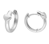 trendor Schmuck 925 Kinder Ohrringe 925 Silber Klapp-Creolen mit Herz 41724