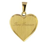 trendor Schmuck-Anhänger für Damen Gold 333/8 Karat Herz-Gravurplatte inklusive Wunsch-Gravur 75105