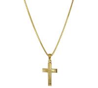 trendor Schmuck 75125 Anhänger Kreuz 585 Gold (14 Karat) mit goldplattierter Kette, 40 cm