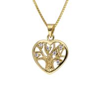 trendor Schmuck 41555 Anhänger Lebensbaum Gold 333/8K mit goldplattierter Silberkette 42 cm