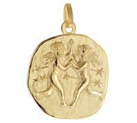 trendor Schmuck Anhänger Sternzeichen Zwilling 925 Silber Vergoldet Ø 20 mm 21300-06
