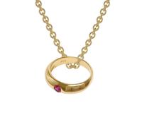 trendor Schmuck 39460 Anhänger Taufring Gold 333 mit Rubin an goldplattierter Kette, 42 cm