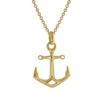 trendor 41160 Anker-Anhänger Gold 333 mit vergoldeter Silber-Kette für Herren 45 cm