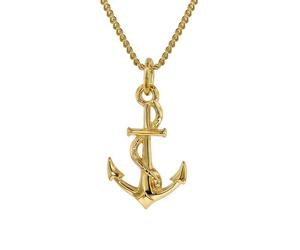 trendor Schmuck Anker Gold-Anhänger 333 mit goldplattierter Halskette 35801