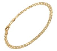 trendor Schmuck Armband 925 Silber Goldplattiert Zwillingspanzer 3,9 mm 21038