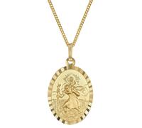 trendor 28960 Christophorus Anhänger Gold 333/8K Mit Vergoldeter Silberkette 45 cm