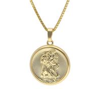 trendor Schmuck Christophorus Anhänger Gold 333/8K mit vergoldeter Silberkette 41864