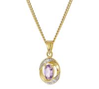 trendor Damen-Anhänger Amethyst Gold 333/8K mit vergoldeter Silberkette modisches Schmuckstück für Damen, zauberhafte Geschenkidee, 21188-45 45 cm