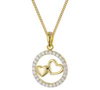 trendor Schmuck Damen-Halskette 925 Silber Vergoldet Mit Zirkonia-Anhänger 28426