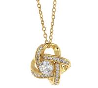 trendor Schmuck Damen-Halskette Gold auf Silber Anhänger Knoten mit Zirkonias 75856