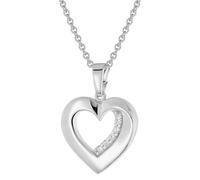 trendor Schmuck Damen-Halskette Herz 925 Silber Rhodiniert 28567