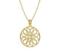 trendor Schmuck Damen-Halskette Lebensblume 925 Silber Vergoldet ? 20 mm 15952
