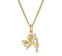 trendor Schmuck Damen-Halskette mit Amor-Engel 925 Silber Vergoldet 28545