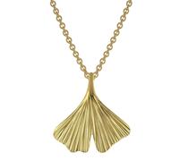 trendor Schmuck Damen-Halskette mit Ginkgo-Anhänger Gold auf Silber 75720