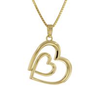 trendor Schmuck Damen-Halskette mit Herz-Anhänger Gold auf Silber 925 41182