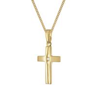 trendor Schmuck Damen-Halskette mit Kreuz-Anhänger 925 Silber vergoldet 28452