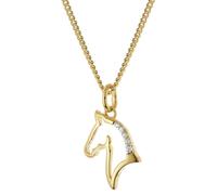 trendor Schmuck Damen-Halskette mit Pferde-Anhänger 925 Silber Vergoldet 28540