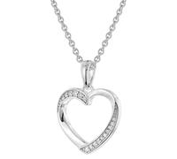 trendor Schmuck Damen-Halskette mit Zirkonia Herz-Anhänger 925 Silber 28420