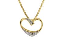 trendor Schmuck Damen-Halskette Silber 925 Vergoldet Herz-Collier 41683