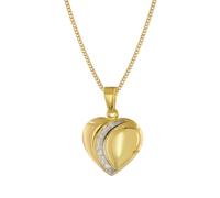 trendor 68202 Damen Herz-Anhänger Gold 333 Bicolor mit vergoldeter Silberkette 40 cm