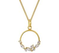 trendor Schmuck Damen-Kette 925 Silber Goldplattiert mit Zirkonias 68722
