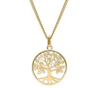 trendor Schmuck Damen-Kette 925 Silber Vergoldet Lebensbaum Collier 28538