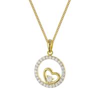 trendor Schmuck Damen-Kette 925 Silber Vergoldet Mit Herz-Anhänger 28424