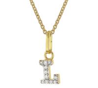trendor Schmuck Damen-Kette mit Buchstabe L Anhänger 925 Silber Vergoldet 28266-L