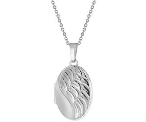 trendor Schmuck Damen-Kette mit Flügel-Medaillon Silber 925 75772