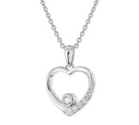 trendor Schmuck Damen-Kette mit Herz-Anhänger 925 Silber 28418