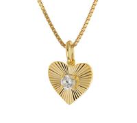 trendor Schmuck Damen-Kette mit Herz-Anhänger 925 Silber Vergoldet 68238